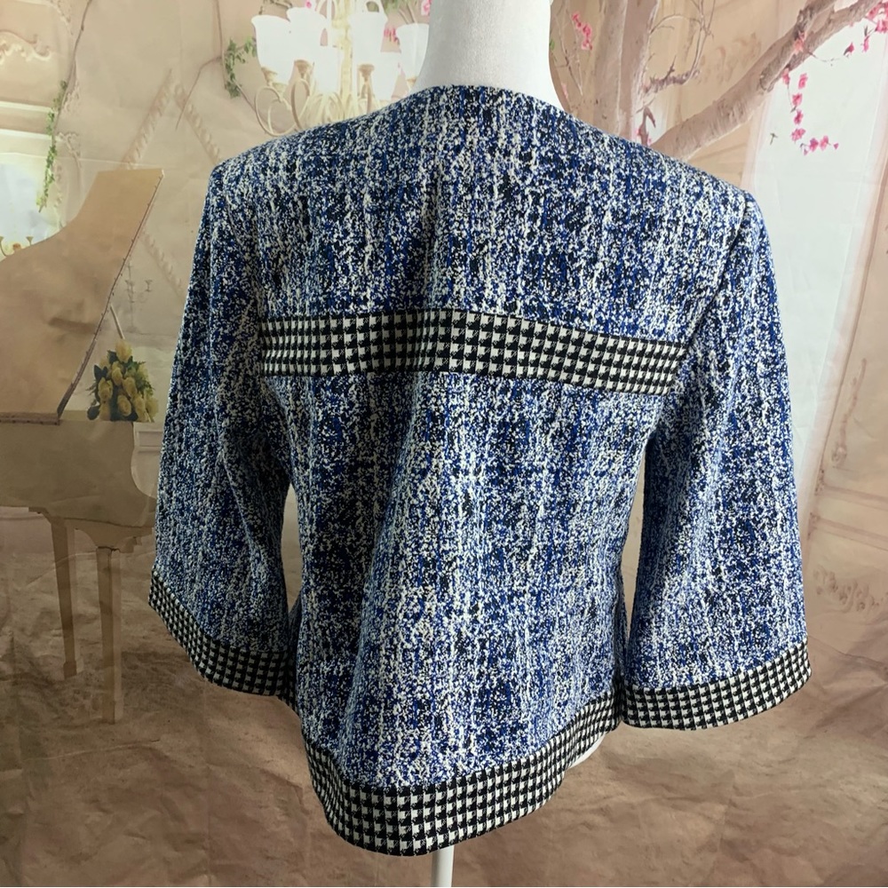 CAbi 21 Club Blue Black Tweed Jacket Blazer - Picture 8 of 10